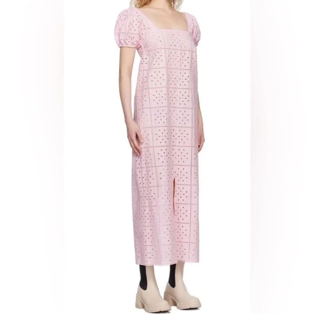Ganni Broderie Anglaise Midi Dress NWT Size 34= US 2